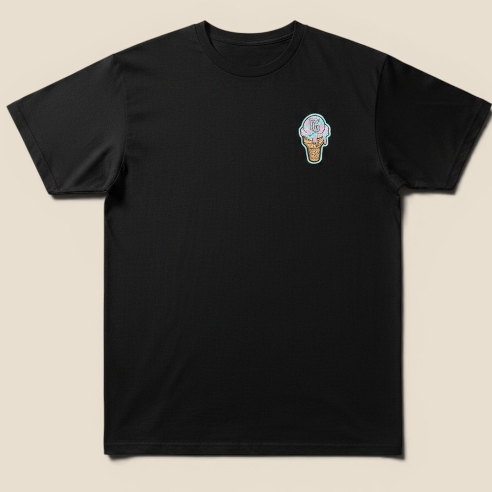 Perfect Game Baseball Ice Cream Graphic T-Shirt Mens Medium Black Tri-Blend Tee